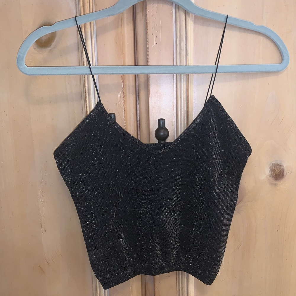 Free People Black and Gold Tank Top